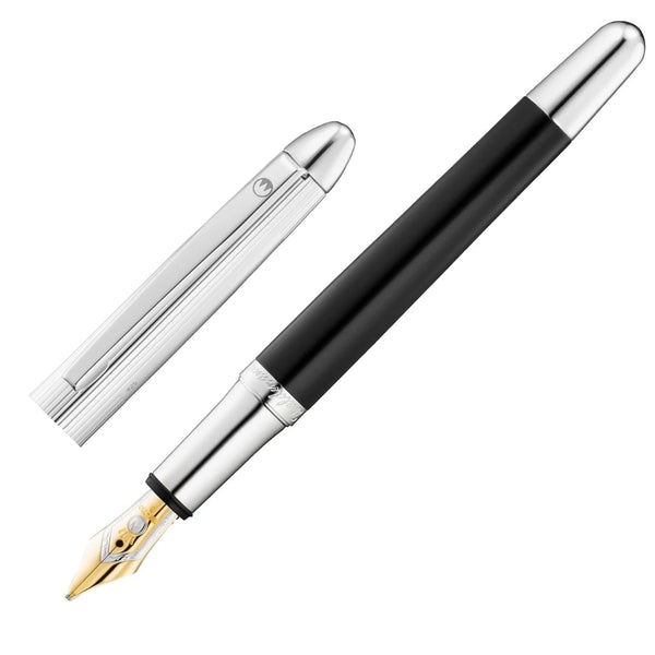 Waldmann, Pocket Füller, Linien, lackiert, 18K Feder, schwarz