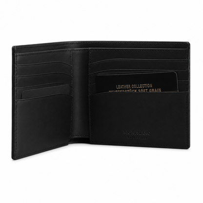 Montblanc, Portemonnaie Meisterstück Soft Grain, Brieftasche Geldbörse 8 cc Schwarz