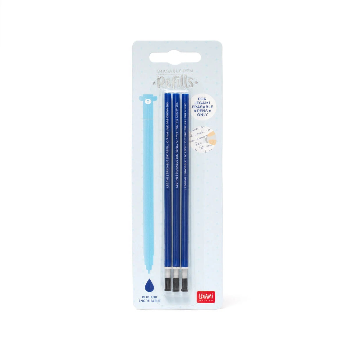 Legami Erasable Refills, Blue, 3 pcs.