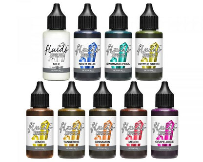 Octopus Fluids Resin Ink Set LIGHT 9x 30 ml 8 transparent colors plus white