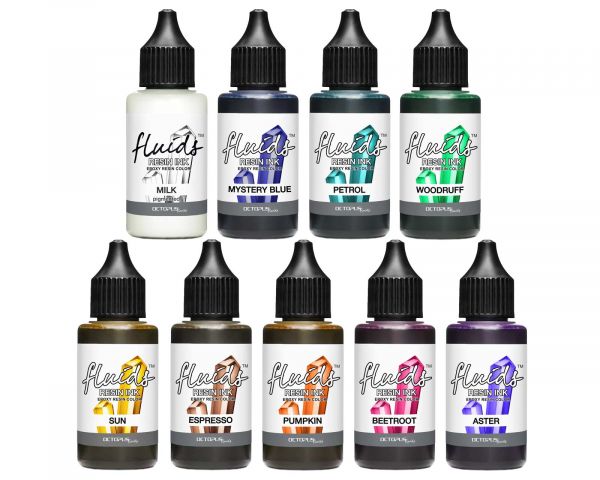 Octopus Fluids Resin Ink Set DARK Alcohol Ink Set Resintinten Set bunt