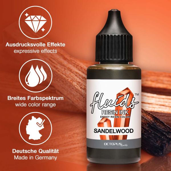 Octopus Fluids Resin Ink SANDALWOOD transparent brown