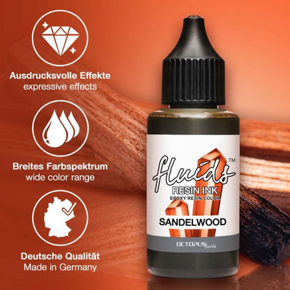 Octopus Fluids Resin Ink SANDALWOOD transparent brown