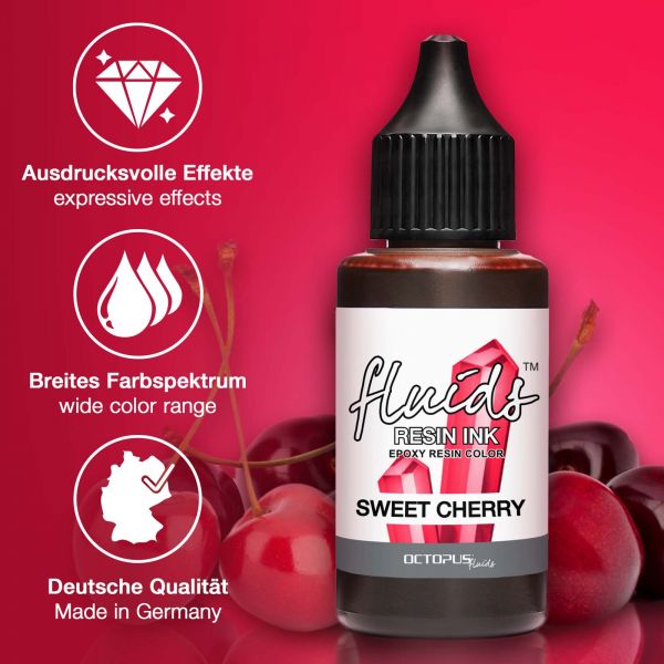 Octopus Fluids Resin Ink Sweet Cherry Transparent Red