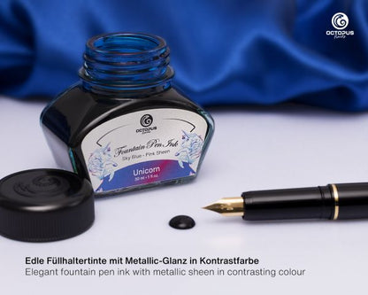 Octopus Fluids Füllhaltertinte Octopus Fluids Sheen Ink Unicorn Pink/Rosé-Blau 30 ml
