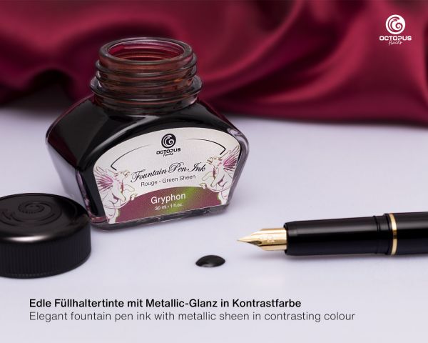 Octopus Fluids Effekt-Füllhaltertinte Octopus Fluids Sheen Ink Gryphon Braun 30 ml