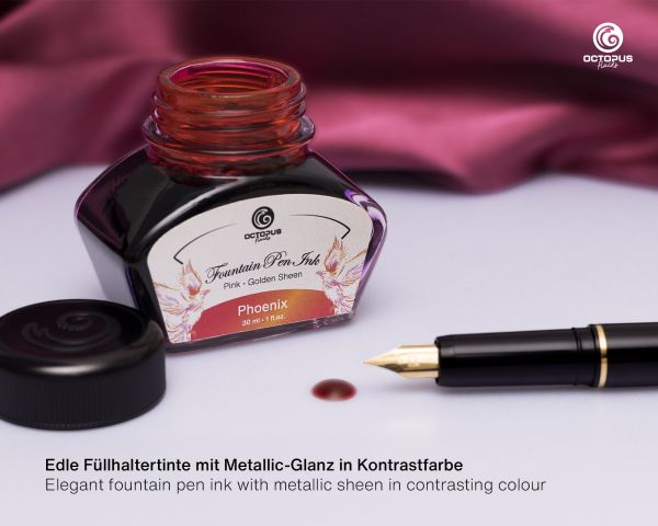 Octopus Fluids Füllhaltertinte Sheen Ink Phoenix Orange