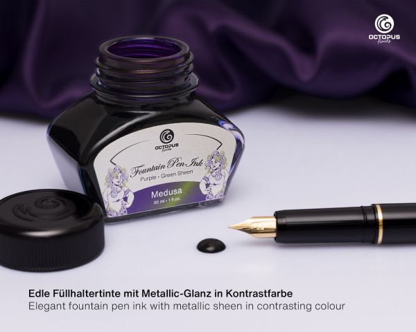 Octopus Fluids Fountain Pen Ink Sheen Ink Collection Medusa Violet Ltd. Ed.