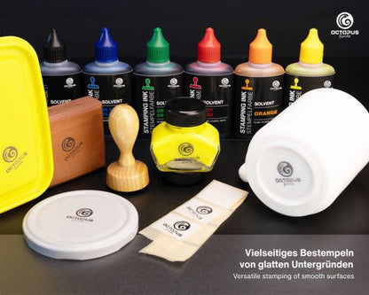 Octopus Fluids Stempelfarbe Lenizett Solvent Kollektion schwarz lasierend