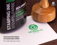 Lenizett Solvent Stamp Ink for Smooth Surfaces, translucent green, 50 ml