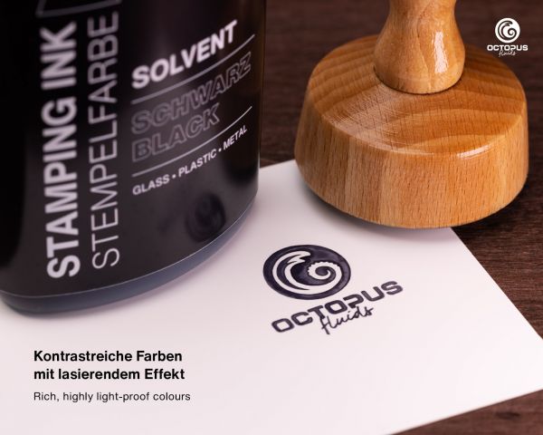 Octopus Fluids Stempelfarbe Lenizett Solvent Kollektion schwarz lasierend