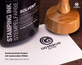 Octopus Fluids Stempelfarbe Lenizett Solvent Kollektion schwarz lasierend