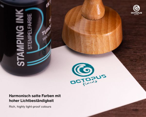 Octopus Fluids Stempelfarbe für Stempelkissen und Selbstfärber ohne Öl, Türkis