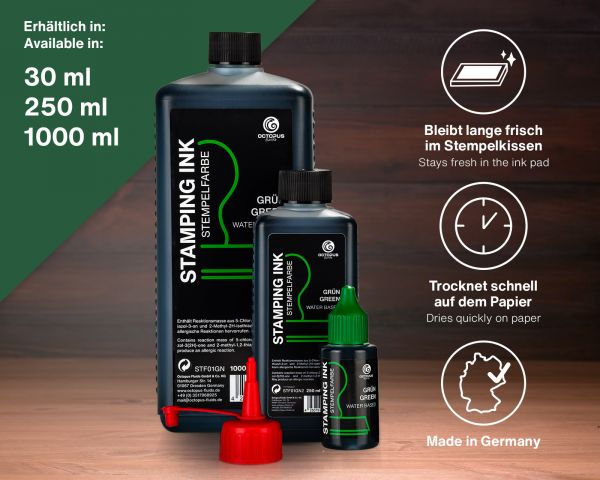 Octopus Fluids Stempelfarbe ölfrei Grün 30 ml