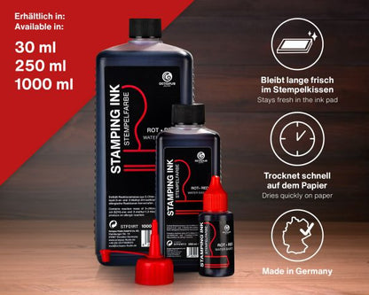 Octopus Fluids Ölfreie Stempelfarbe zum Nachtränken Rot 30 ml