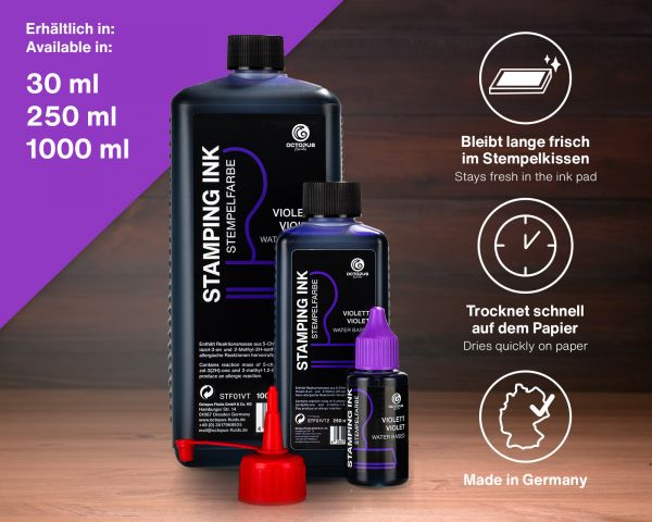 Octopus Fluids Oil-Free Stamp Pad Ink Violet 30 ml