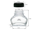 Octopus Tintenglas Schmuckglas 30 ml klar mit schwarzem Schraubverschluss
