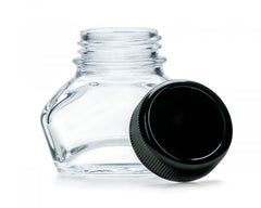 Octopus Tintenglas Schmuckglas 30 ml klar mit schwarzem Schraubverschluss