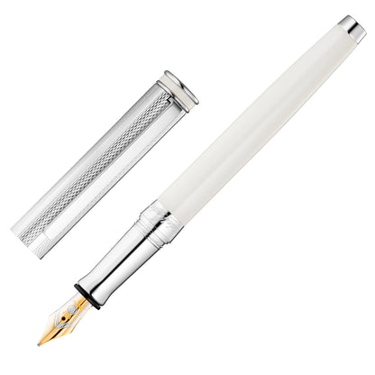 Waldmann, Fountain Pen Edelfeder, Grained, Lacquered, 18K Nib, White