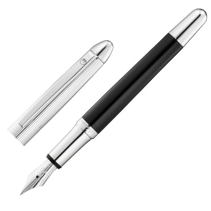 Waldmann, Pocket Fountain Pen, Lines, lacquered, black