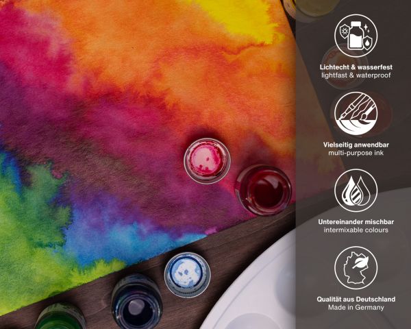 Octopus Fluids Calligraphy and Drawing Ink Write & Draw Set 6 Colors Ltd. Edt.