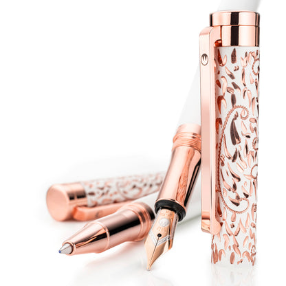 Waldmann, Füller Xetra Vienna Lady, Rosegold, 18K Feder, weiß