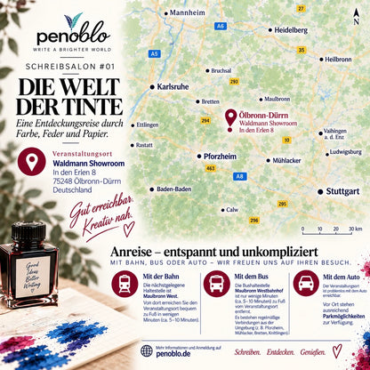 PENOBLO Schreibsalon #01 – Die Welt der Tinte | Exklusiver Workshop in 75248 Ölbronn-Dürrn