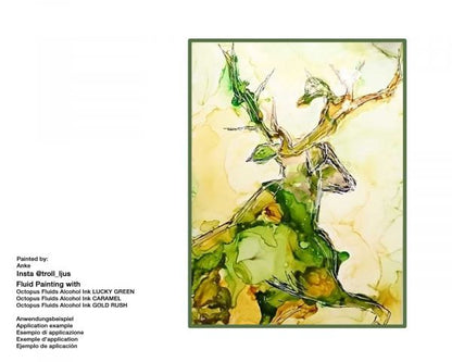 Octopus Fluids Alkoholtinte Alcohol Ink für Fluid Art und Resin Lucky Green Grün