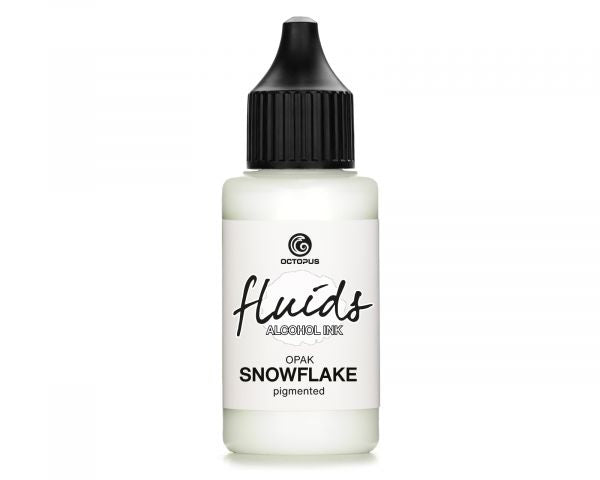 Octopus Fluids Alcohol Ink SNOWFLAKE, Alcohol Ink, White, Opaque