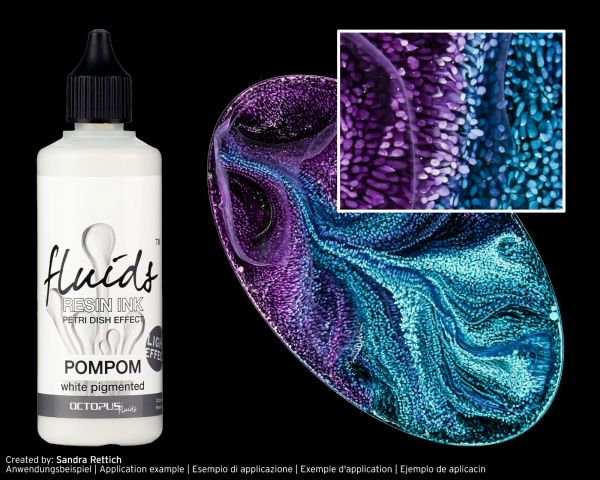 Octopus Fluids Alcohol Ink / Resin Ink Set für Gießharzkunst Weiß – POMPOM, ENOKI, MILK