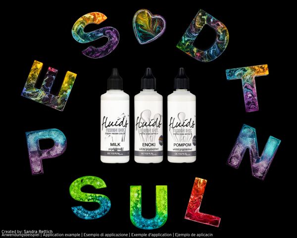 Octopus Fluids Alcohol Ink / Resin Ink Set für Gießharzkunst Weiß – POMPOM, ENOKI, MILK