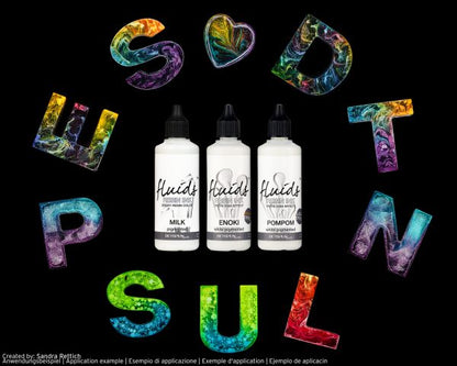 Octopus Fluids Alcohol Ink / Resin Ink Set für Gießharzkunst Weiß – POMPOM, ENOKI, MILK