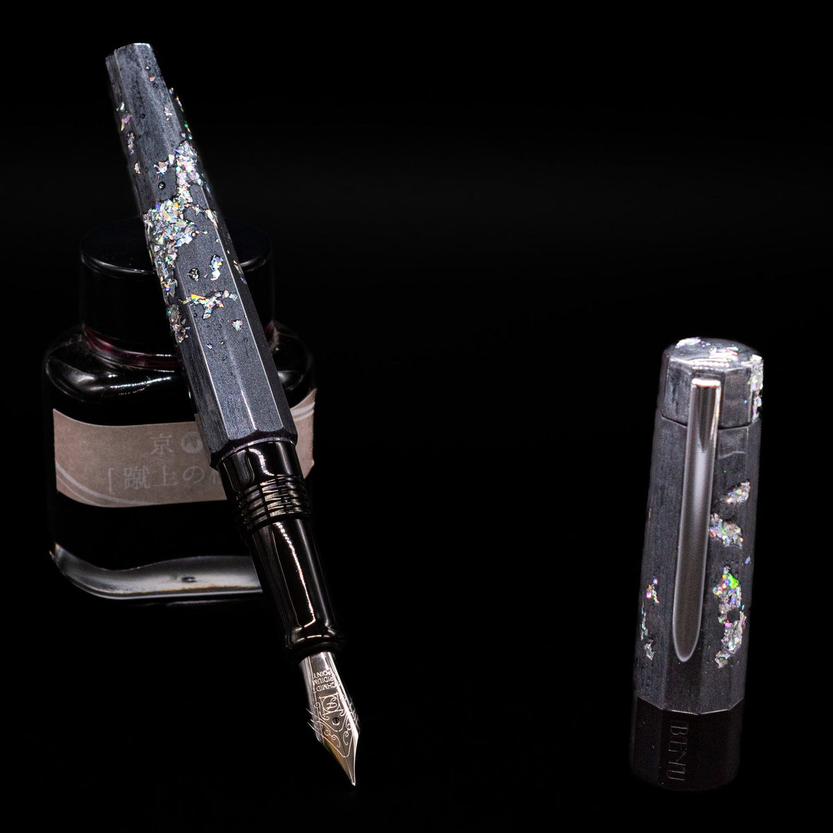 benu-euphoria-caviar-fountain-pen-uncapped-leaning.jpg