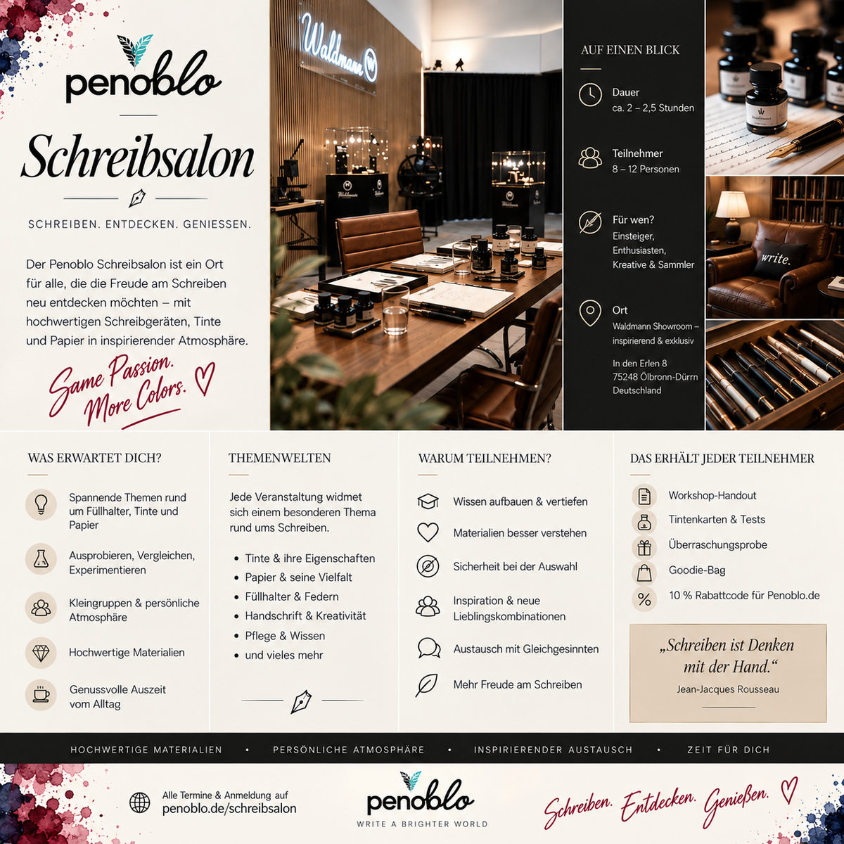 PENOBLO Schreibsalon #01 – Die Welt der Tinte | Exklusiver Workshop in 75248 Ölbronn-Dürrn