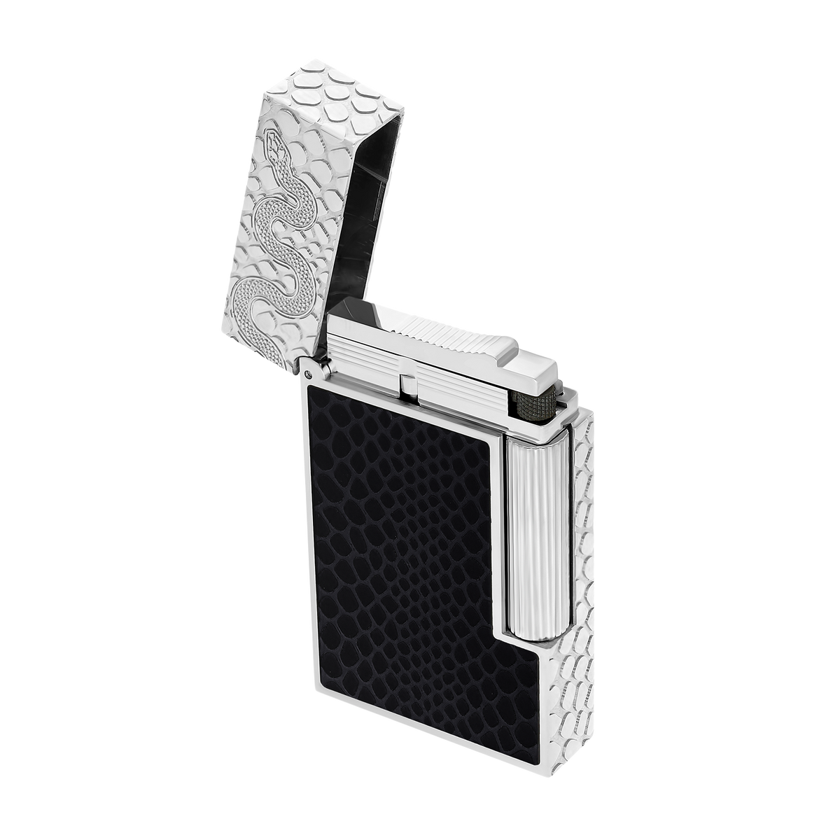 ST Dupont Feuerzeug Ligne 2 Snake, Palladium, Schwarz