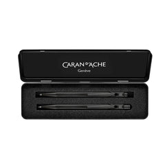 Caran d'Ache Kugelschreiber + Bleistift  849/844 Black Code, Bleistiftmine 0,7mm, schwarz