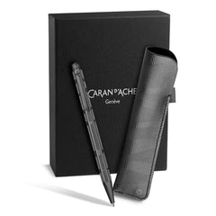 Caran d'Ache Kugelschreiber + Stifteetui Ecridor Black Edition, Black Lines, schwarz