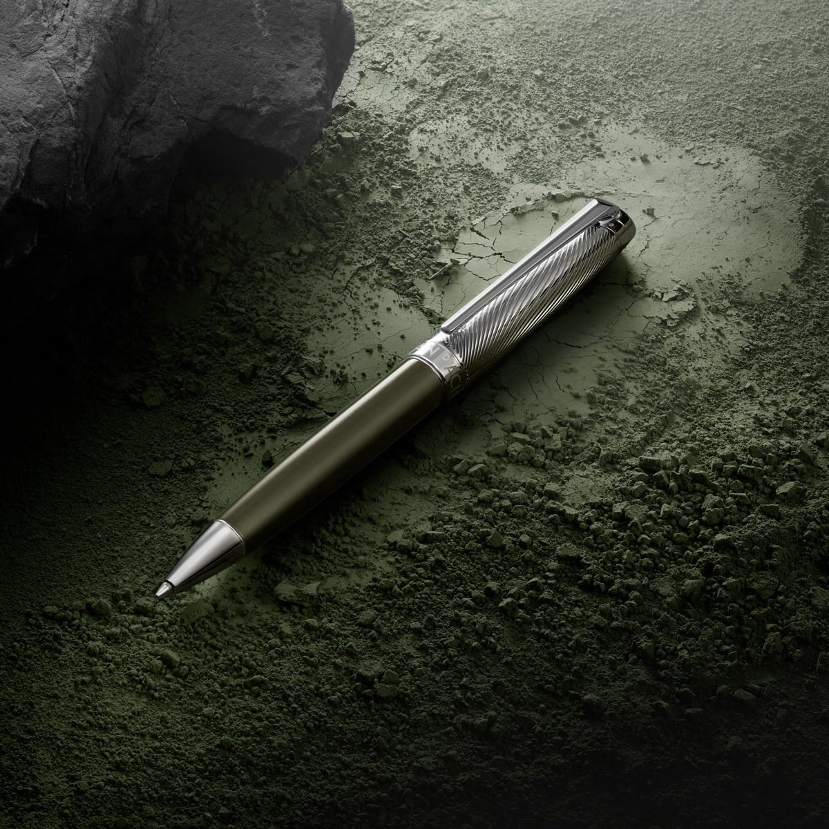 Caran d'Ache Ballpoint Pen, Leman Terre d'Ombre, green