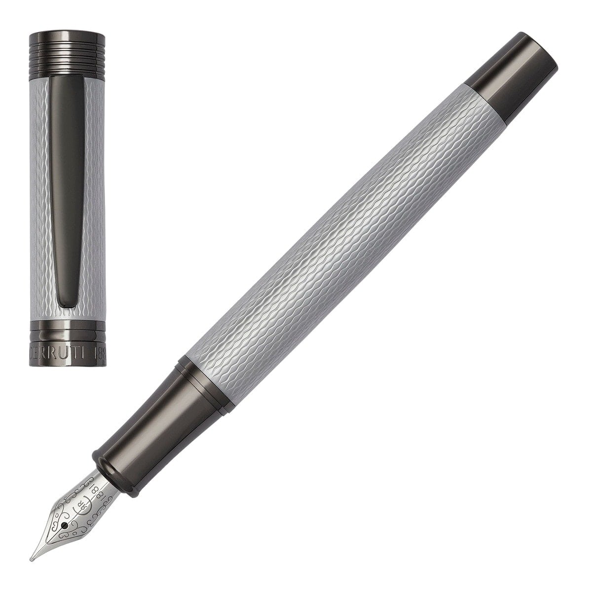 Cerruti 1881, Fountain pen, Zoom Diamond, Chrome