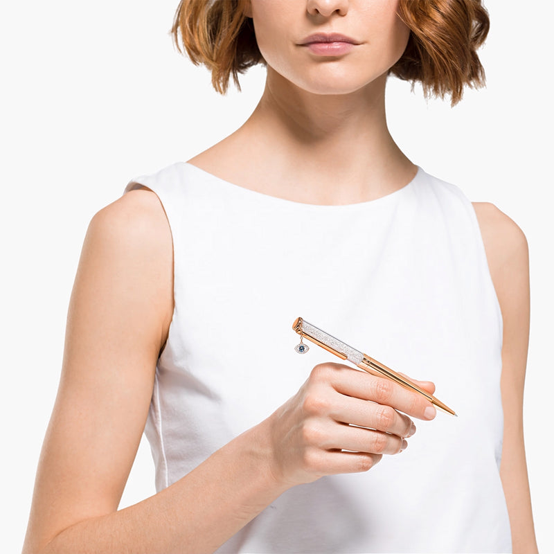 Swarovski Kugelschreiber Crystalline Evil Eye, roségold, pink-rosa