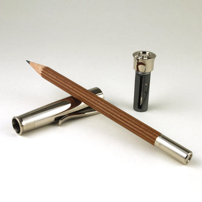 Graf von Faber-Castell Perfect Pencil Limited Edition, whitegold, pencil protector with integrated sharpener, silver