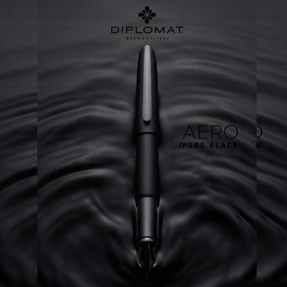 Diplomat, Aero Fountain Pen, Pure Black