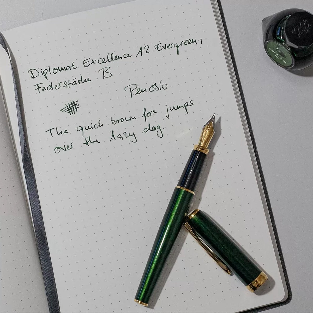 Diplomat, Fountain Pen Excellence A2, Gold Plated, Evergreen