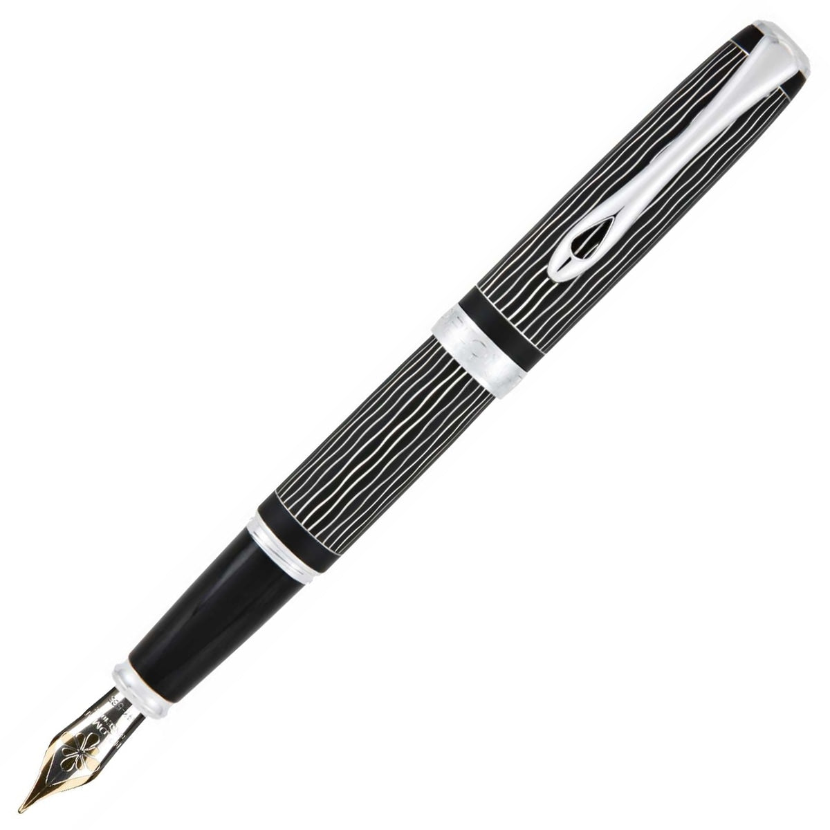 Diplomat, Excellence A Plus Fountain Pen, Wavy Guilloche, 14K Nib, Lapis Black
