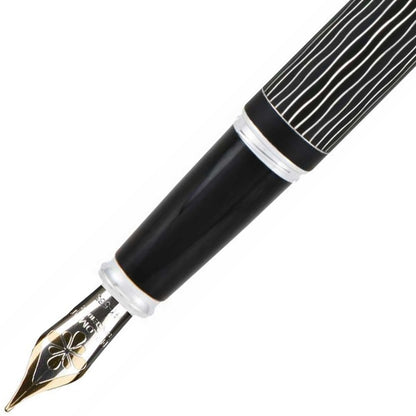Diplomat, Excellence A Plus Fountain Pen, Wavy Guilloche, 14K Nib, Lapis Black