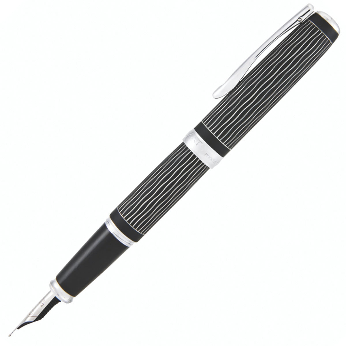 Diplomat, Excellence A Plus Fountain Pen, Wavy Guilloche, 14K Nib, Lapis Black