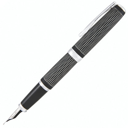 Diplomat, Excellence A Plus Fountain Pen, Wavy Guilloche, 14K Nib, Lapis Black