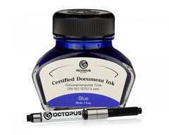 Octopus Fluids Pigmentierte dokumentenechte Füllhaltertinte Document Inks Blue mit Konverter Lt. Edt. DIN ISO 12757-2 Blau