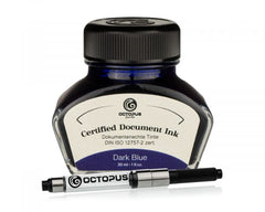 Octopus Fluids Dokumentenechte Füllhaltertinte Document Inks Dark Blue Zert. nach DIN ISO 12757-2
