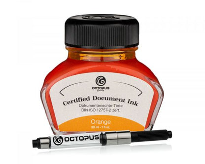 Octopus Fluids Document-Proof Ink Orange with Converter certified according to DIN ISO 12757-2 30 ml